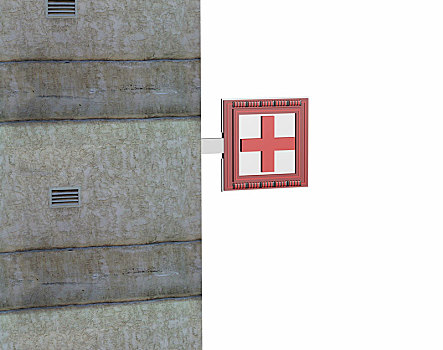 红十字,墙壁,标识