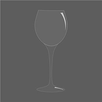 留白,高,透明,葡萄酒杯