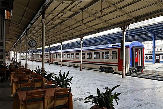 历史,火车站,站台,列车,伊斯坦布尔,土耳其