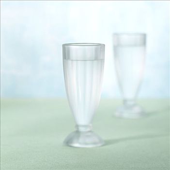 两个,玻璃杯,寒冷,水