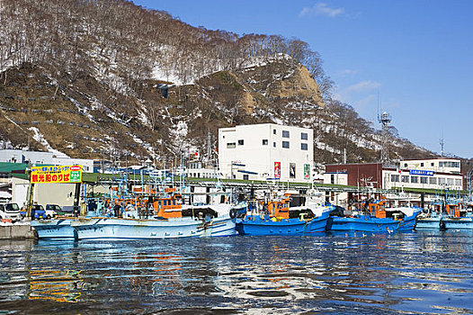 日本,北海道,岛屿,渔港,渔船