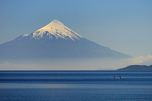 火山,雪,帽,区域,拉各斯,智利,南美