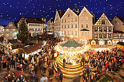 圣诞市场,主路,坏,巴登符腾堡,德国,欧洲