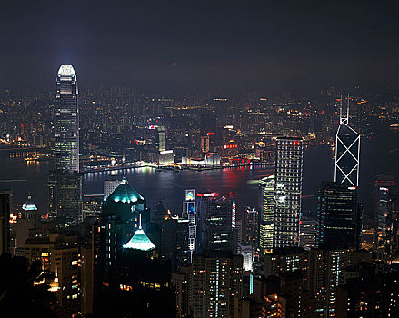香港中环维多利亚港夜景