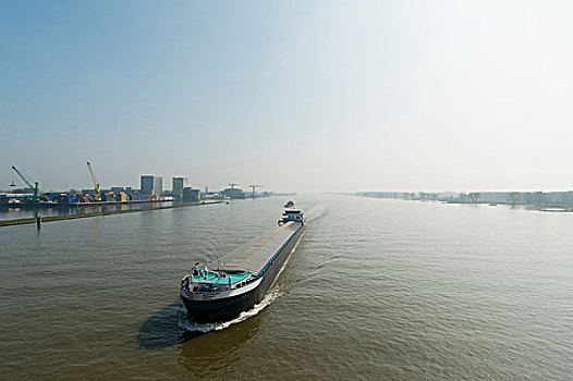 货船,河,荷兰南部,荷兰