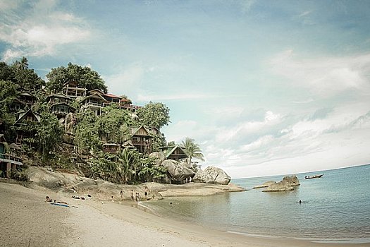 游客,海滩,苏梅岛,泰国