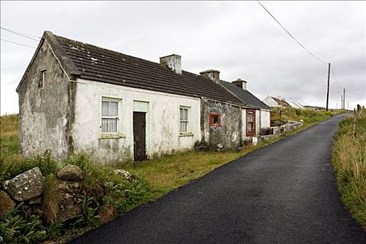 房子,道路,岛屿,爱尔兰