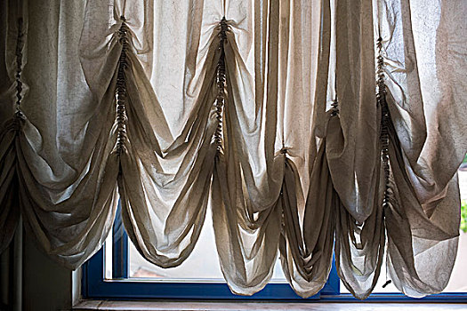 褶皱,旧式,帘,遮盖,窗