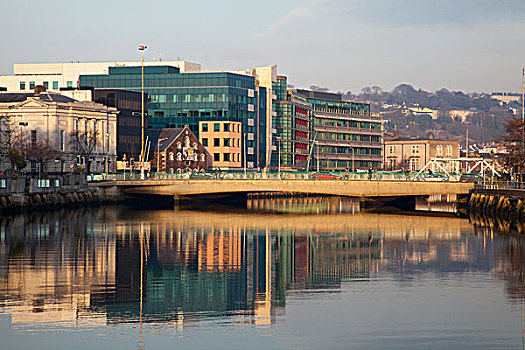 建筑,河,科克市,城市,科克郡,爱尔兰