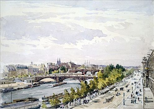 窗户,卢浮宫,看,七月,1867年,艺术家