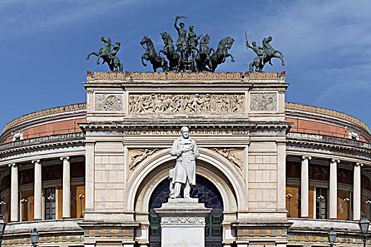 雕塑,西西里,政治家,正面,巴勒莫,意大利,欧洲