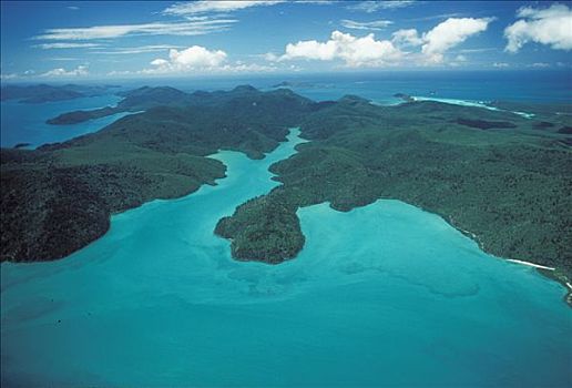 航拍,岛屿,大堡礁,海洋公园,昆士兰,澳大利亚
