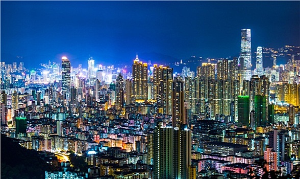 城市,香港,夜晚