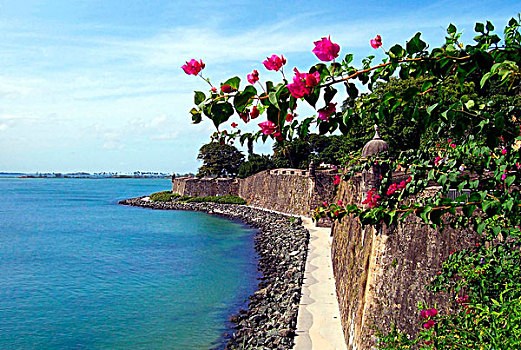 波多黎各,圣胡安,水岸,人行道