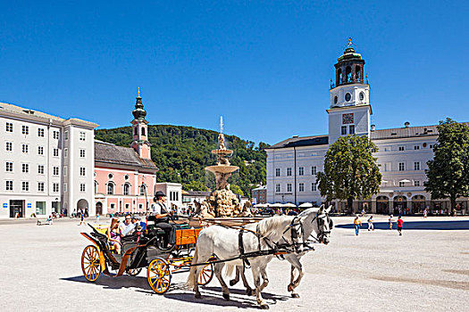 马车,旅游,萨尔茨堡,奥地利
