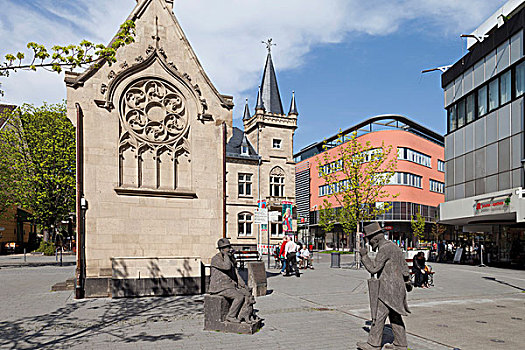 市场,老市政厅,雕塑,市区,坏,莱茵兰普法尔茨州,德国,欧洲