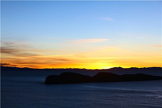 夕阳湖,的的喀喀,玻利维亚
