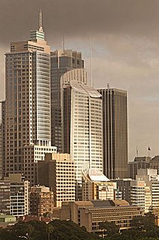 风景,高耸写字楼,阴天,悉尼,澳大利亚