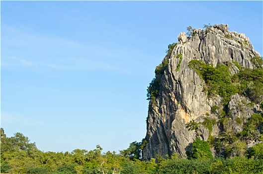 石头,山,树林,天空