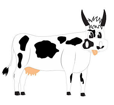 绘画,母牛,白色背景,背景