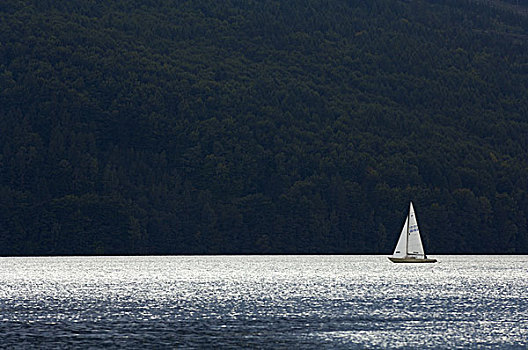 帆船,湖,米尔斯泰特,卡林西亚,奥地利