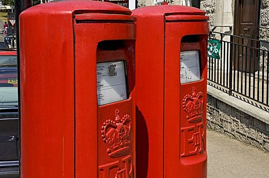 英格兰,坎布里亚,两个,邮筒,户外,邮局