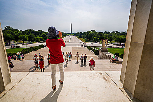 美国,华盛顿特区,华盛顿,林肯纪念堂,游客,摄影,商场