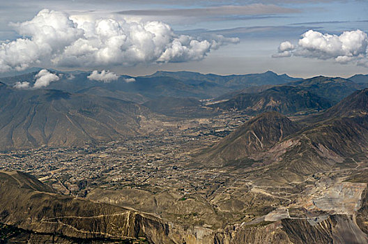 厄瓜多尔,基多,航拍,郊区,围绕,乡村,大幅,尺寸