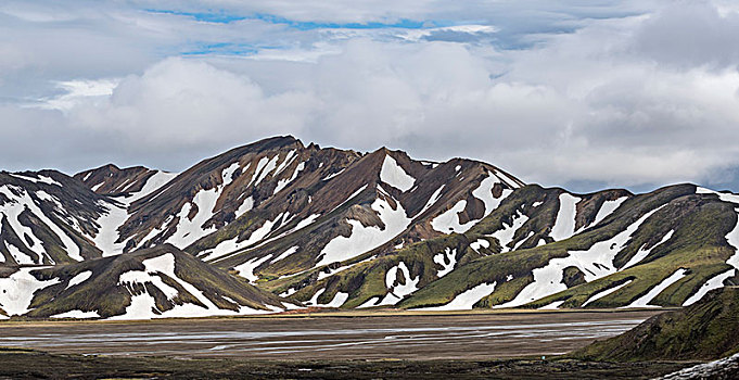 流纹岩,山,兰德玛纳,冰岛,欧洲