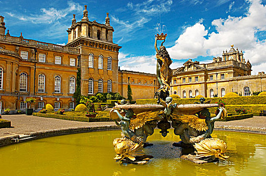意大利,喷泉,花园,布伦海姆宫,布伦海姆,牛津,英格兰,英国,欧洲