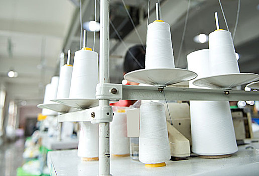 裁缝,工业,缝纫机,多,棉线,卷轴
