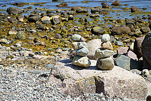堆积,鹅卵石,石头