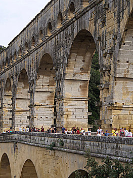 加尔桥,罗马水道,世界遗产,朗格多克-鲁西永大区,法国,欧洲