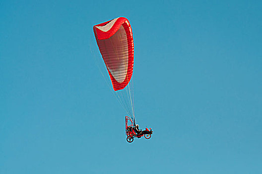 滑翔伞,飞跃,清晰,蓝天