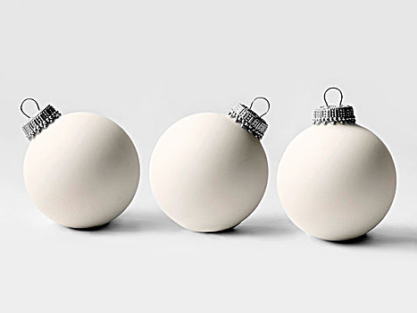 三个,白色,圣诞装饰