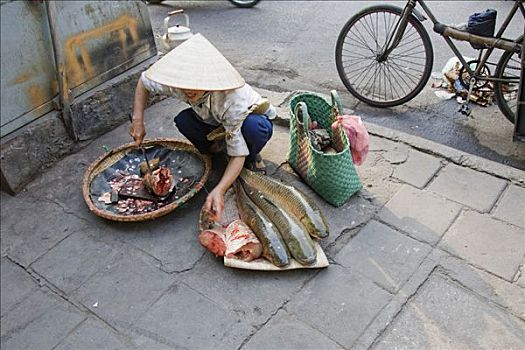 街头摊贩,河内,越南
