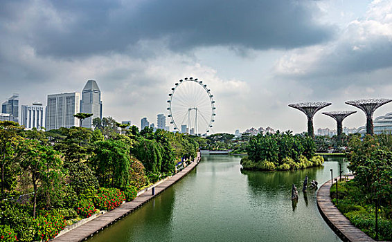 摩天轮,花园,湾,新加坡,亚洲
