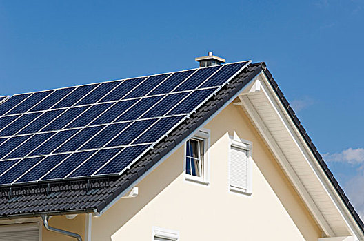 太阳,组件,屋顶,太阳能电池,光电,巴伐利亚,德国,欧洲