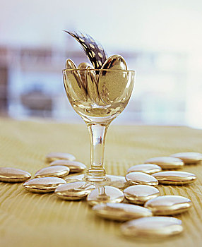 复活节餐桌,装饰,巧克力豆
