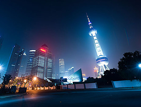 上海,十一月,夜景,珍珠,塔,中国,一个,上面,魅力
