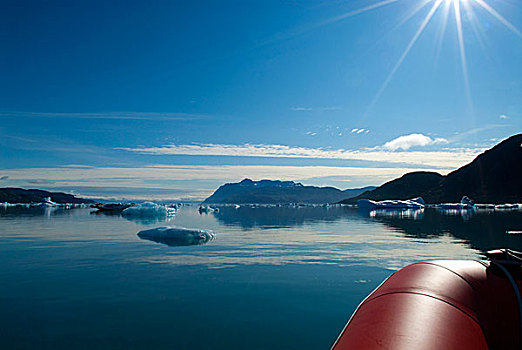 格陵兰,峡湾,橡胶,筏子,导航,海洋,冰山,南方