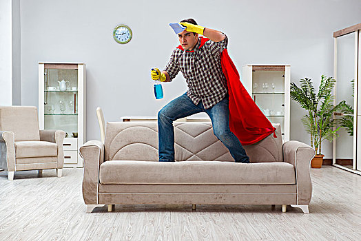 超级英雄,清洁员,在家办公