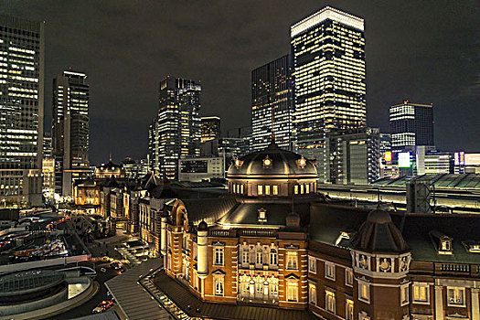 光亮,东京站,夜晚