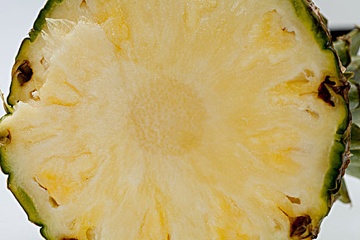 新鲜,切片,菠萝,白色背景,背景