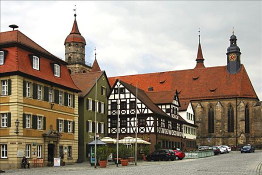 市场,方形,教区教堂,巴伐利亚,德国,欧洲
