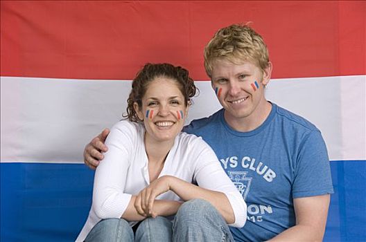 伴侣,微笑,荷兰国旗