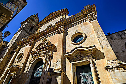 意大利,西西里岛,拉古萨伊布拉,玛丽亚,巴洛克式的教堂,第十八世纪,门面,钟楼