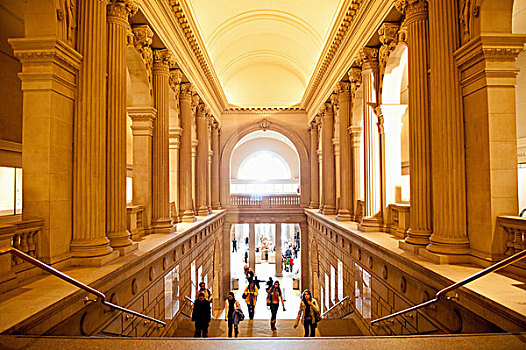 中心,楼梯,大都会艺术博物馆,纽约,美国