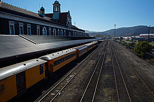 峡谷,列车,火车站,南岛,新西兰