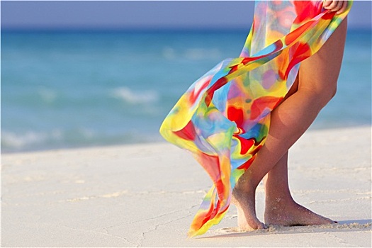 腿,沙滩裙